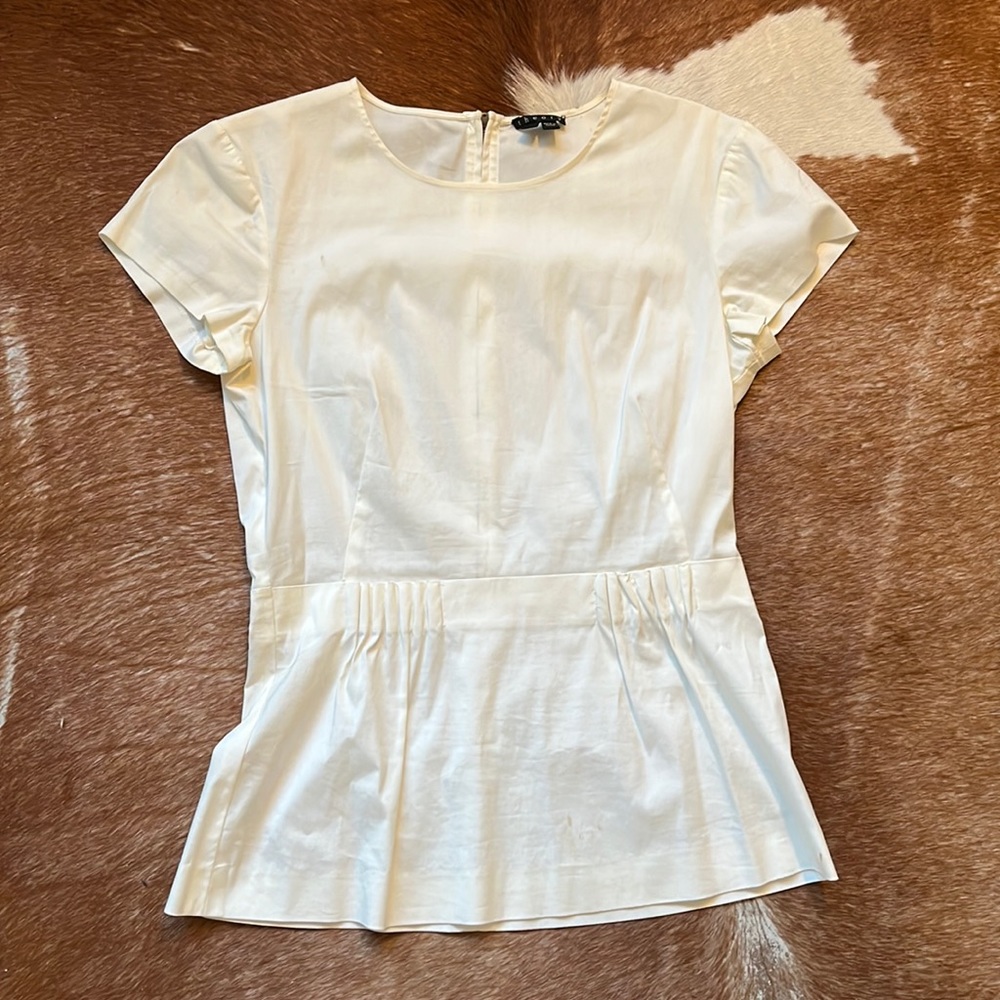 Theory white peplum top